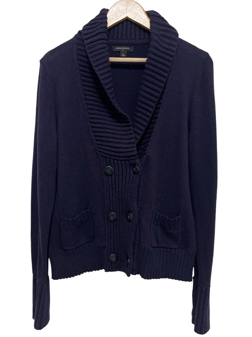 Banana Republic double-breasted chunky cardigan cotton wool blend XL